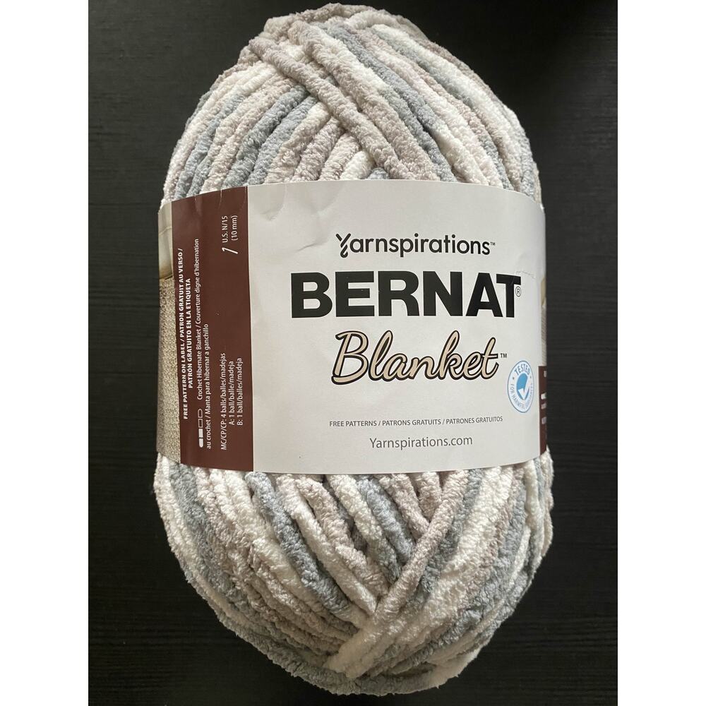 LOT OF 2 Bernat Blanket Weathered Wood 100% Polyester 220 Yards